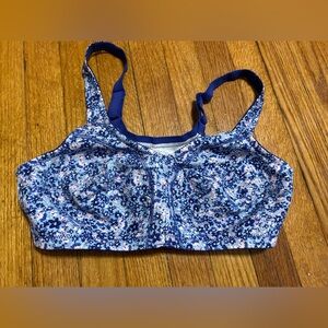 COMFORT CHOICE Blue Floral Front Close  Wire Free Bra  38B
